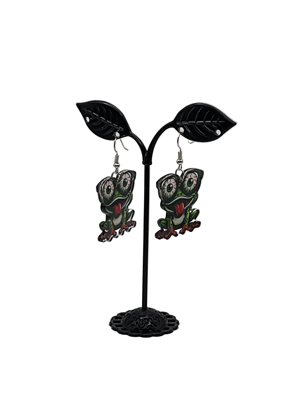 Red Eyed Frog Earrings