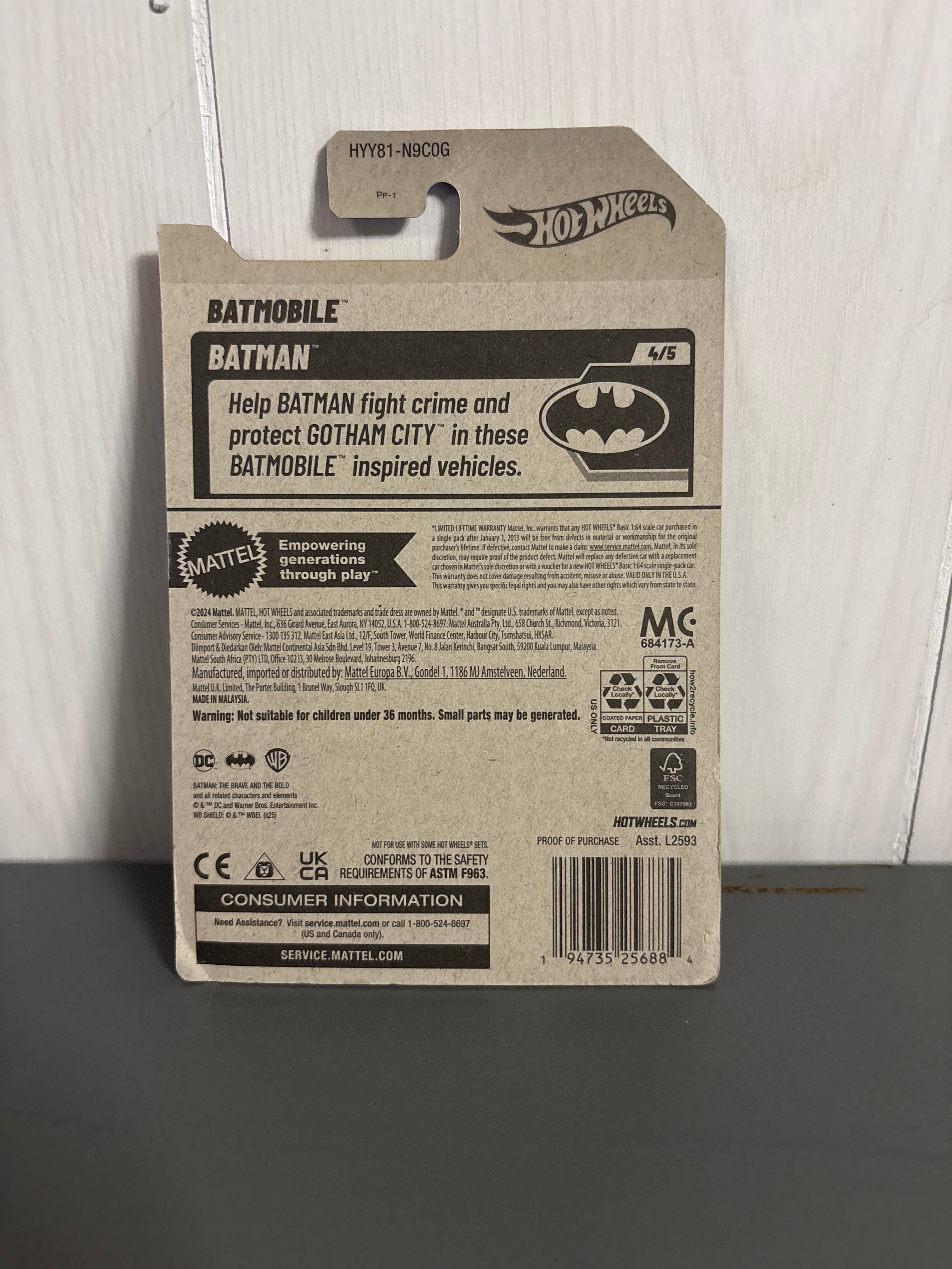 Hot Wheels Batmobile Diecast black
