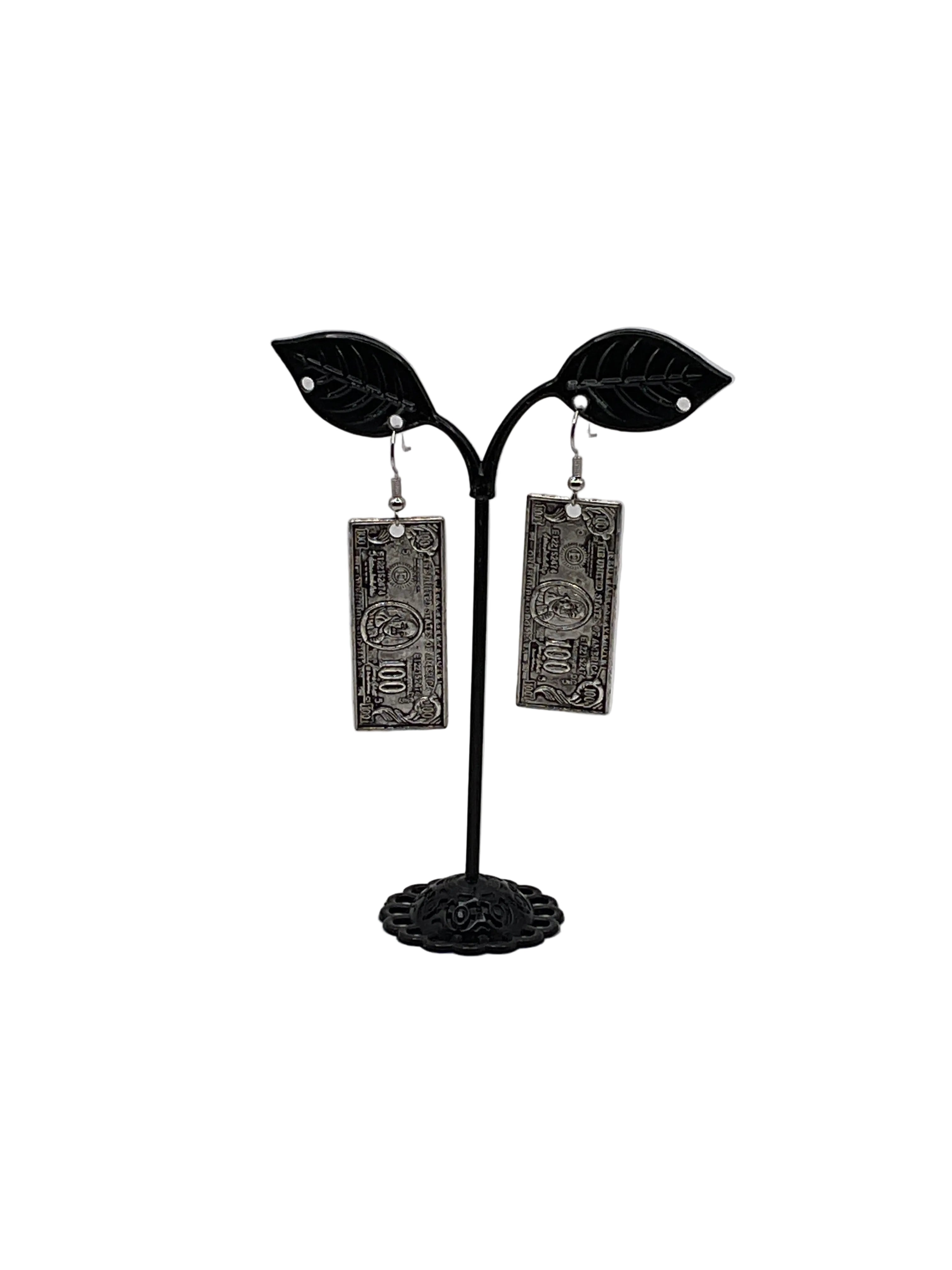 100 Dollar Bill Earrings