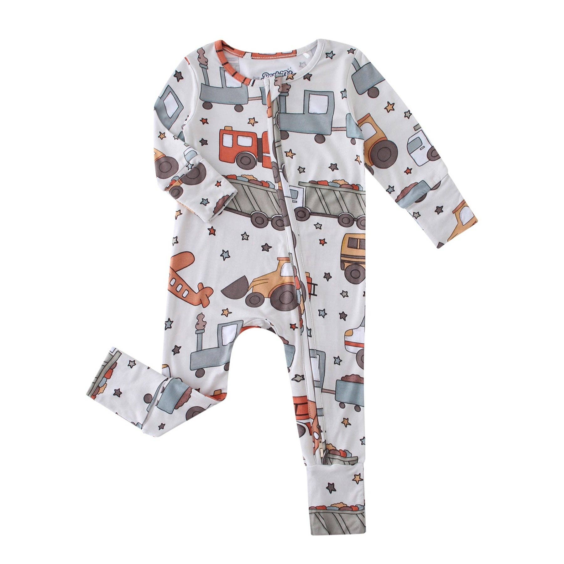 PoshTOT Vehicles Bamboo Baby Convertible Zippy Romper