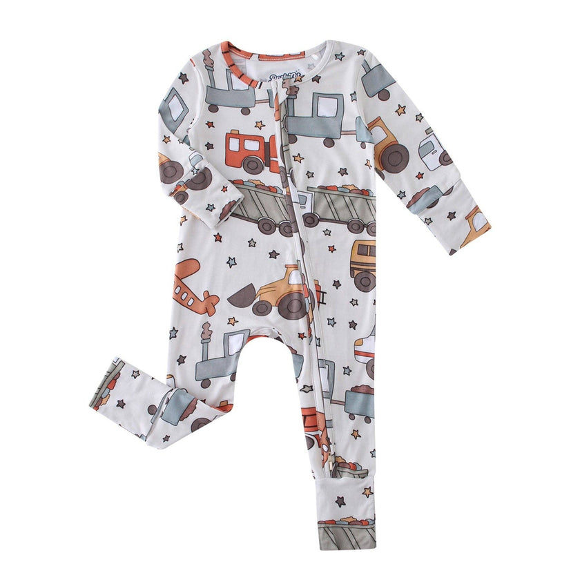 PoshTOT Vehicles Bamboo Baby Convertible Zippy Romper