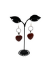 Red Jasper Stone Heart Earrings