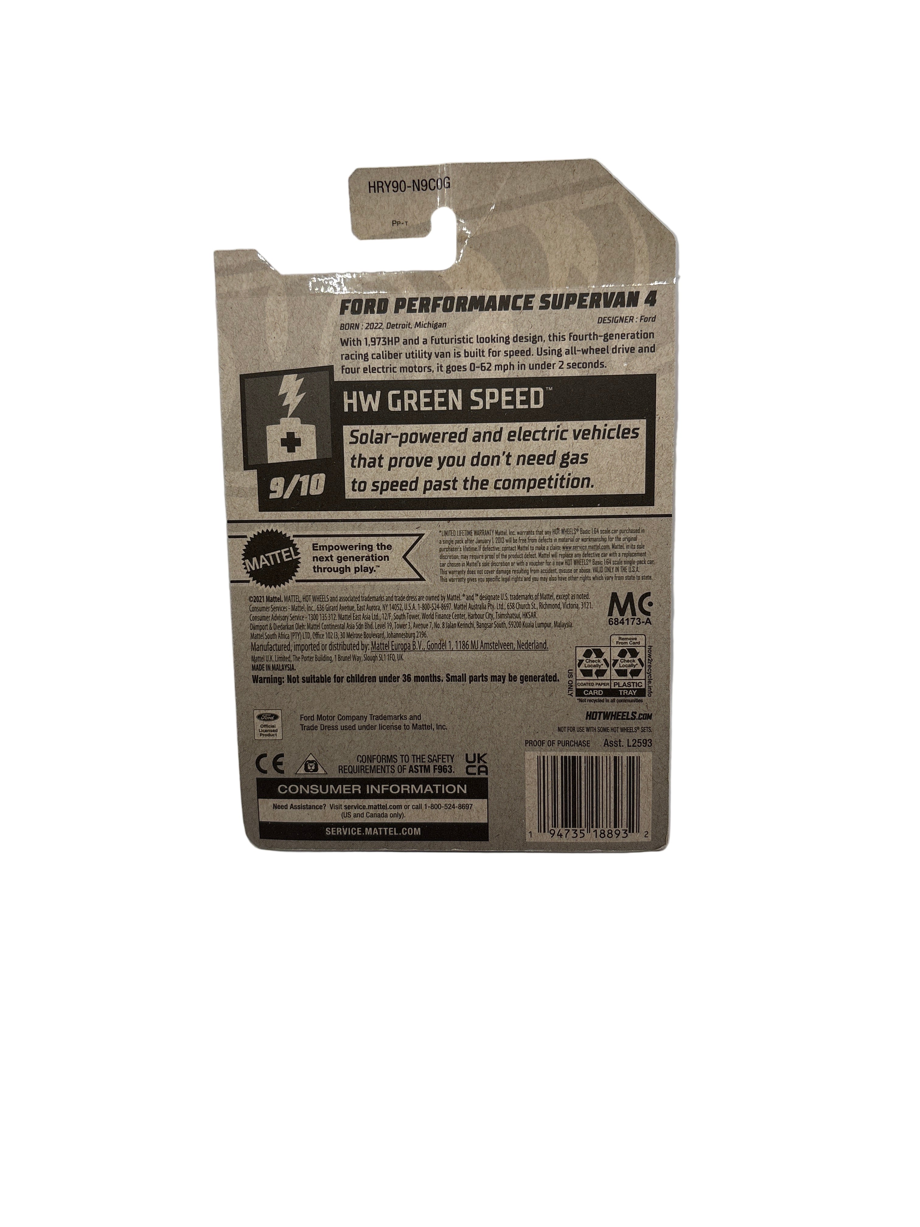 Hot Wheels Ford Performance Supervan 4 Diecast