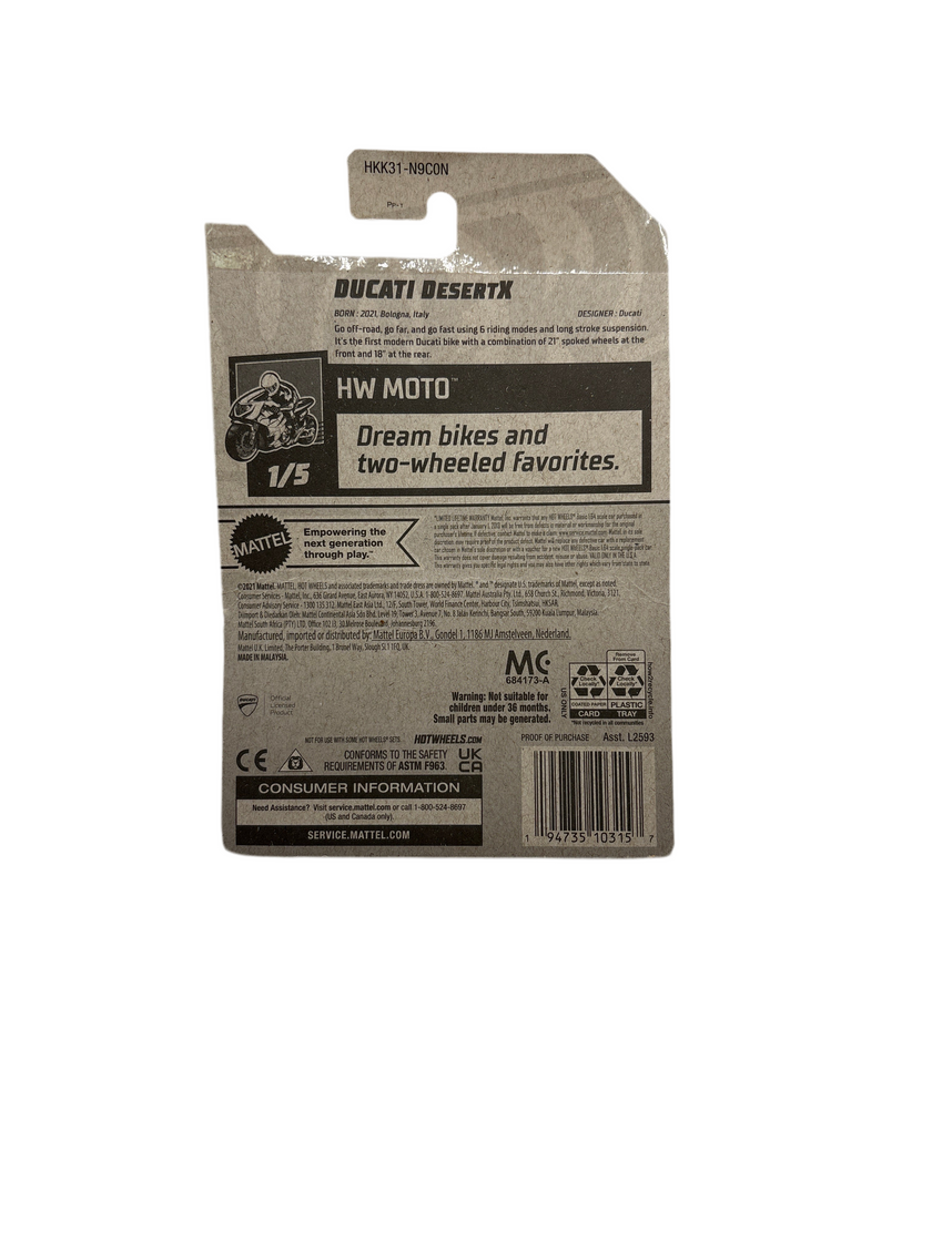 Hot Wheels Ducati DesertX Diecast yellow