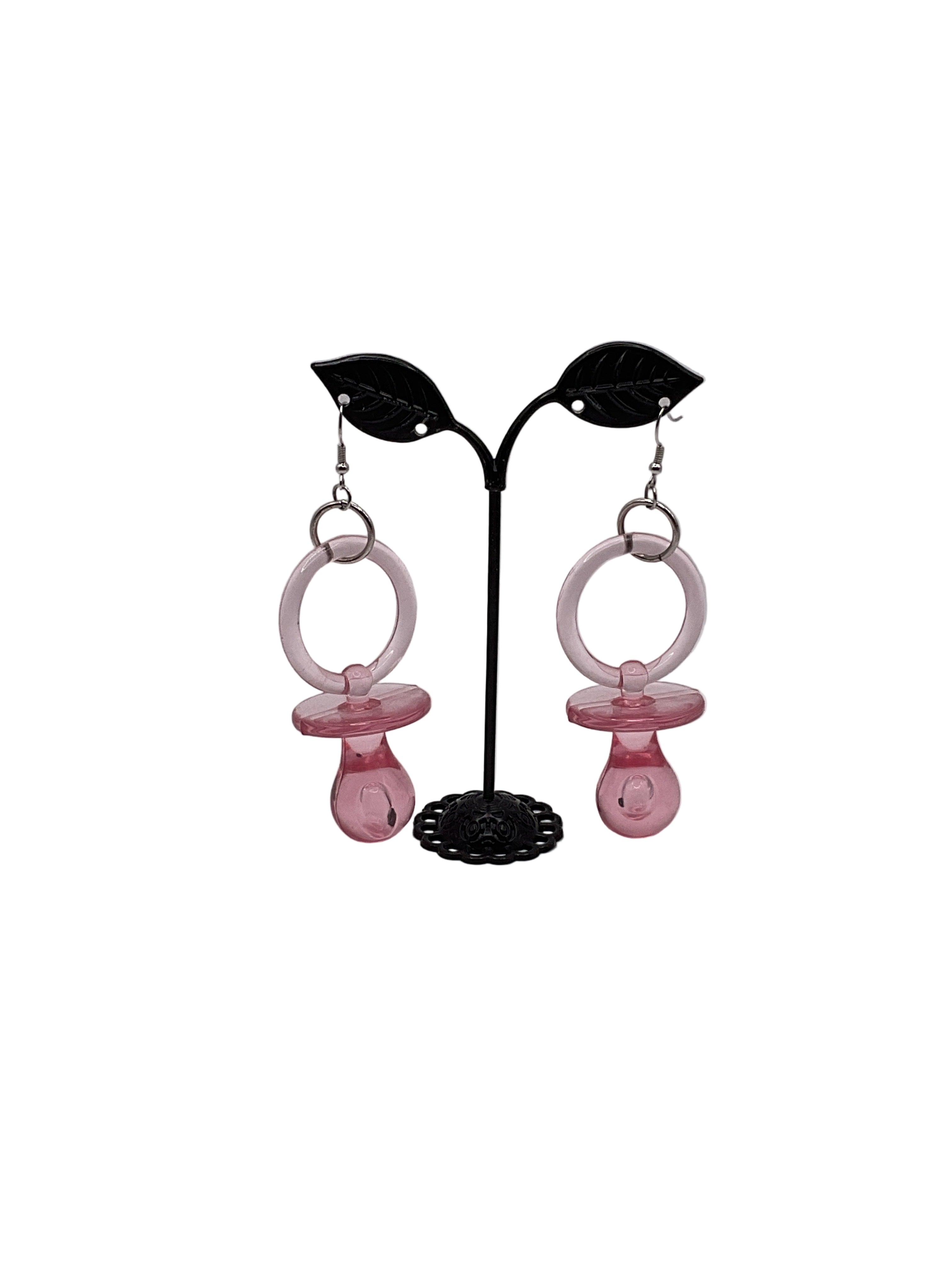 Pink Pacifier Earrings