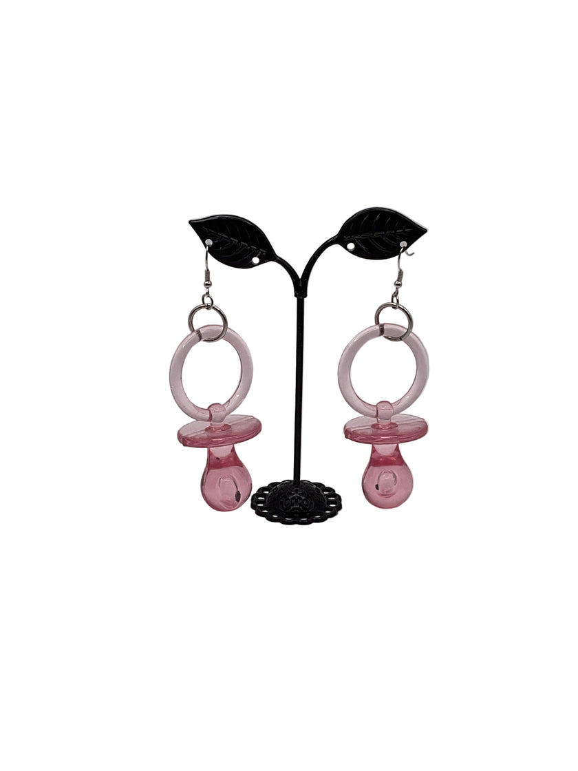 Pink Pacifier Earrings