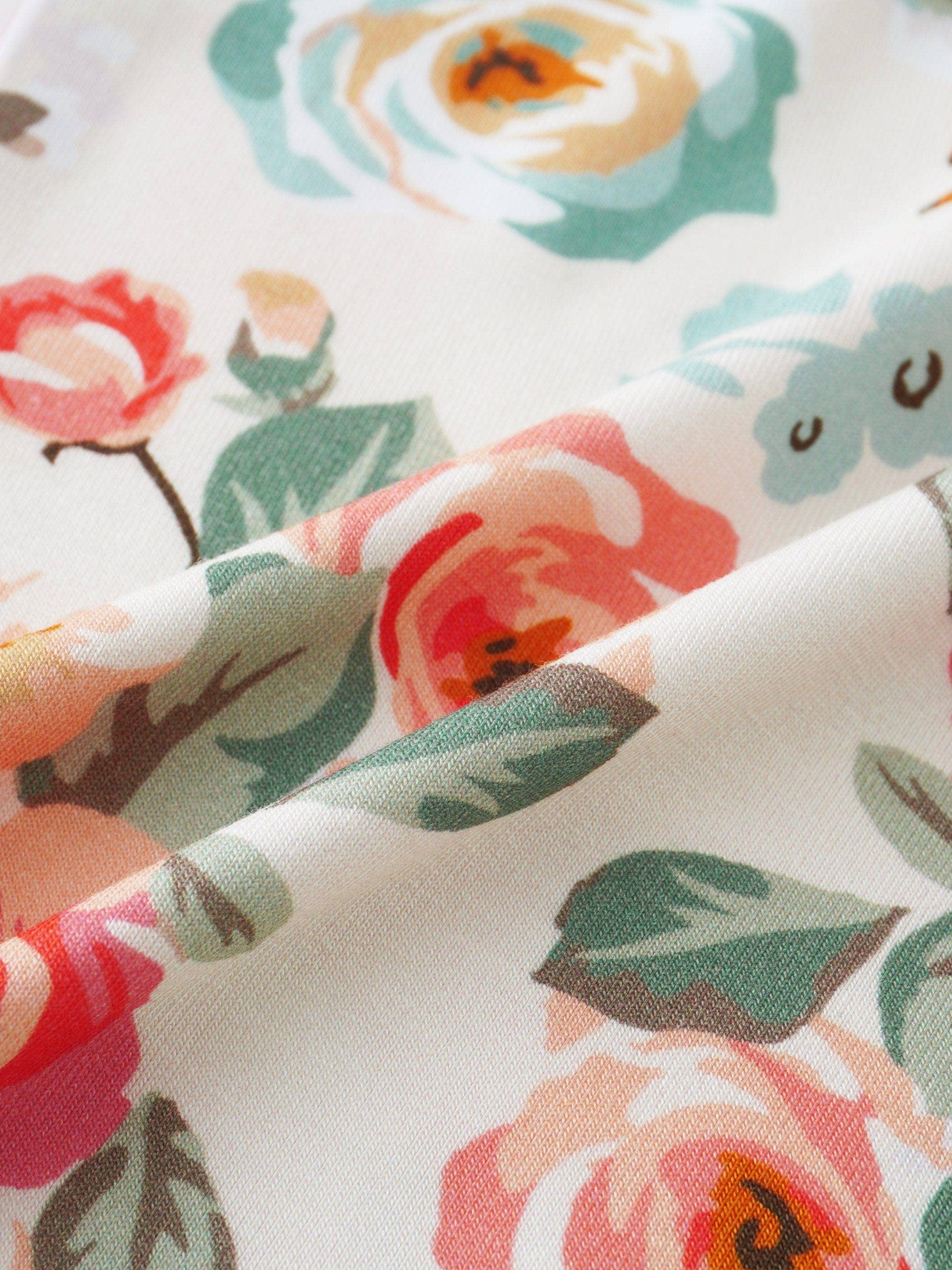 PoshTOT Retro Small Flowers Bamboo Baby Convertible Zippy Romper