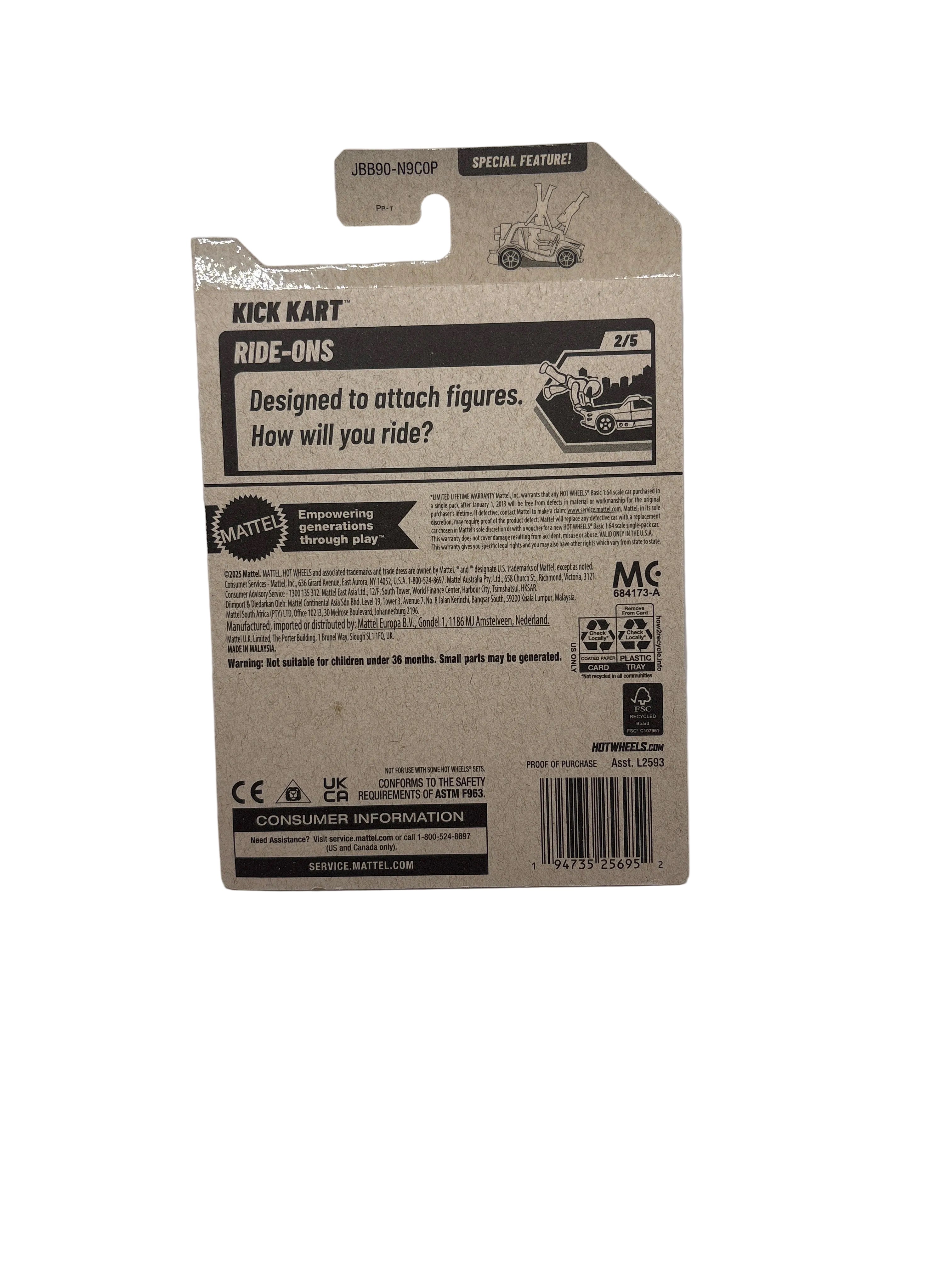 Hot Wheels Kick Kart Diecast black