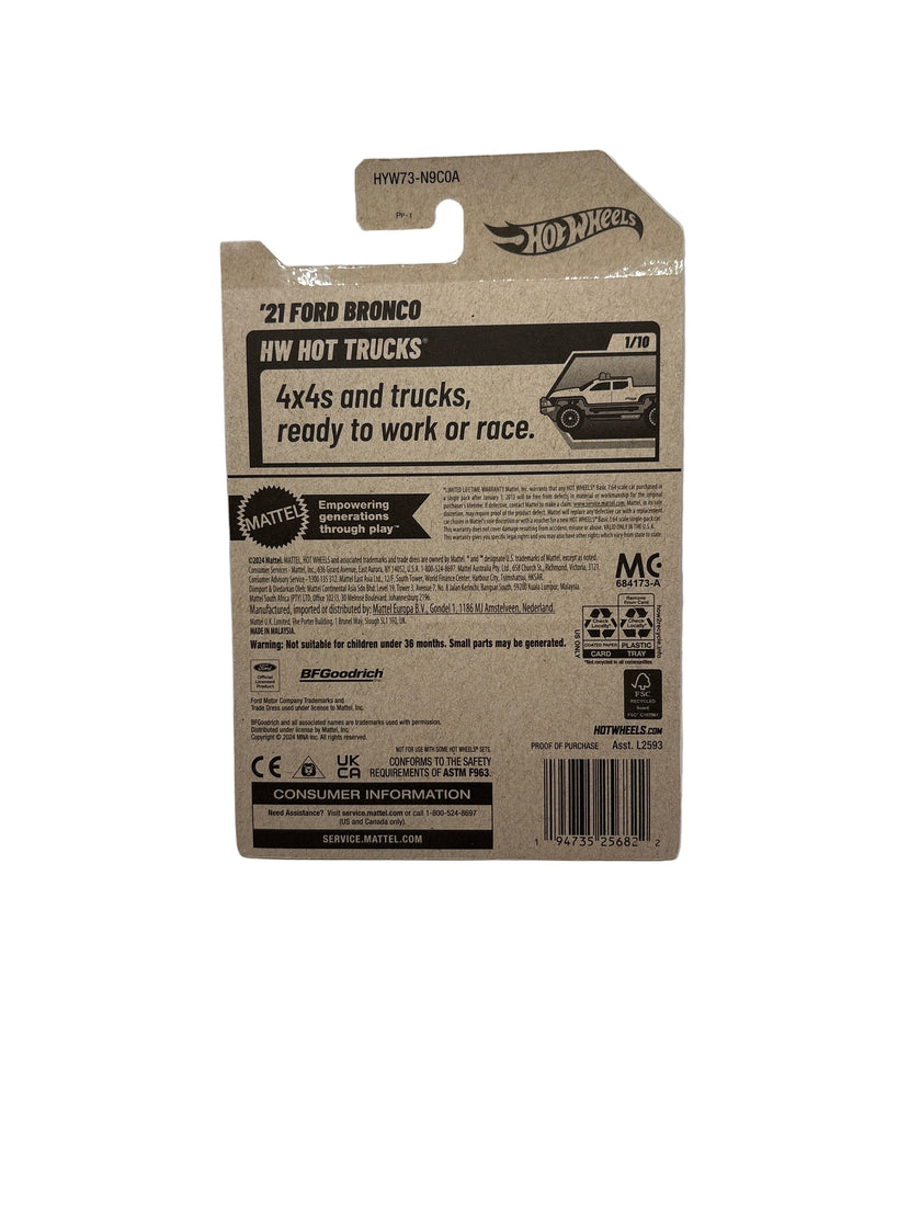 Hot Wheels 21 Ford Bronco Diecast gray