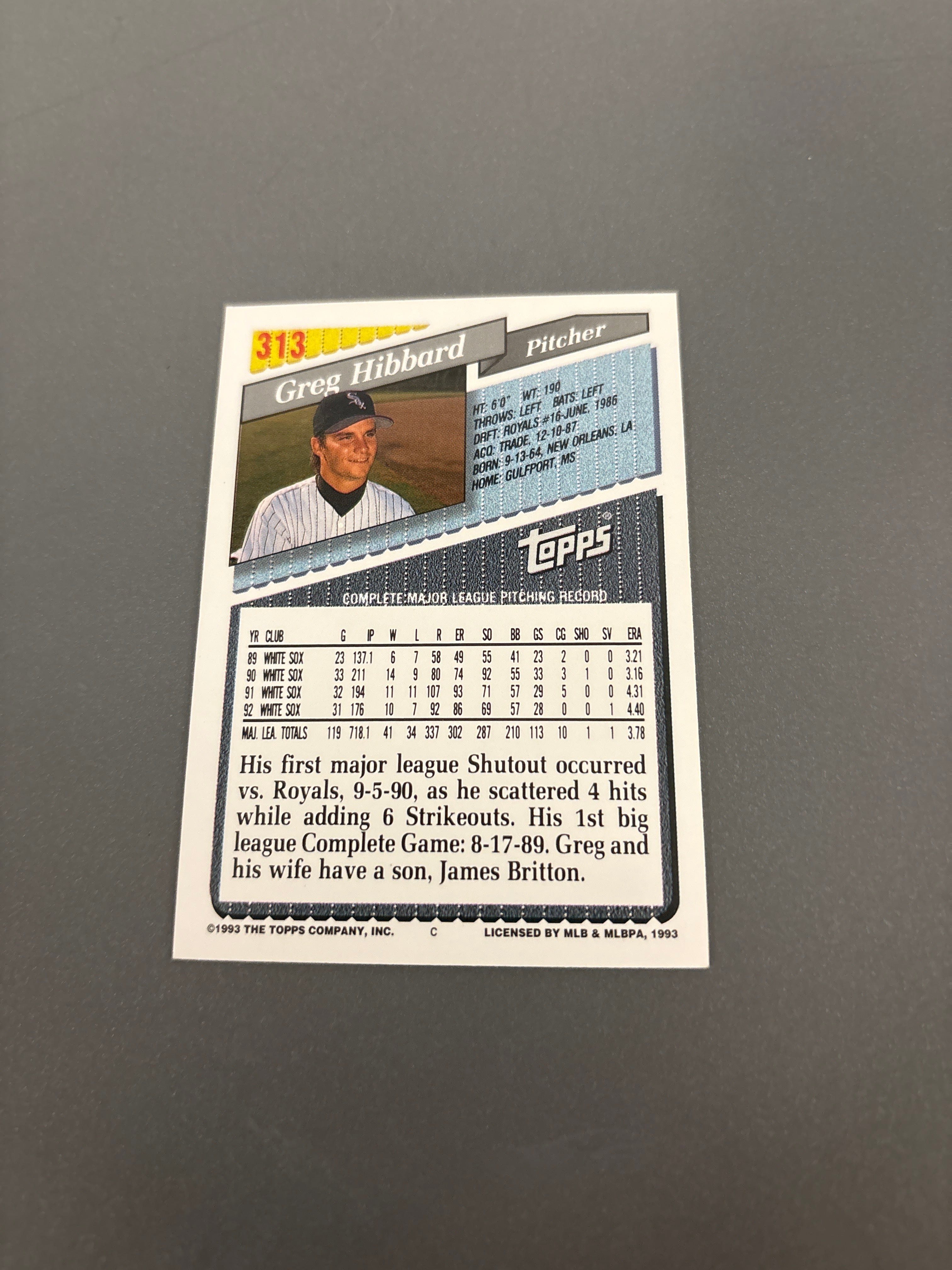 Topps Greg Hibbard