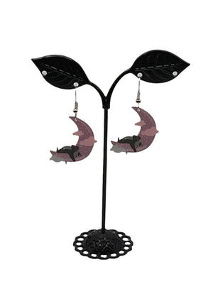 Pendientes Gato tendido en la luna