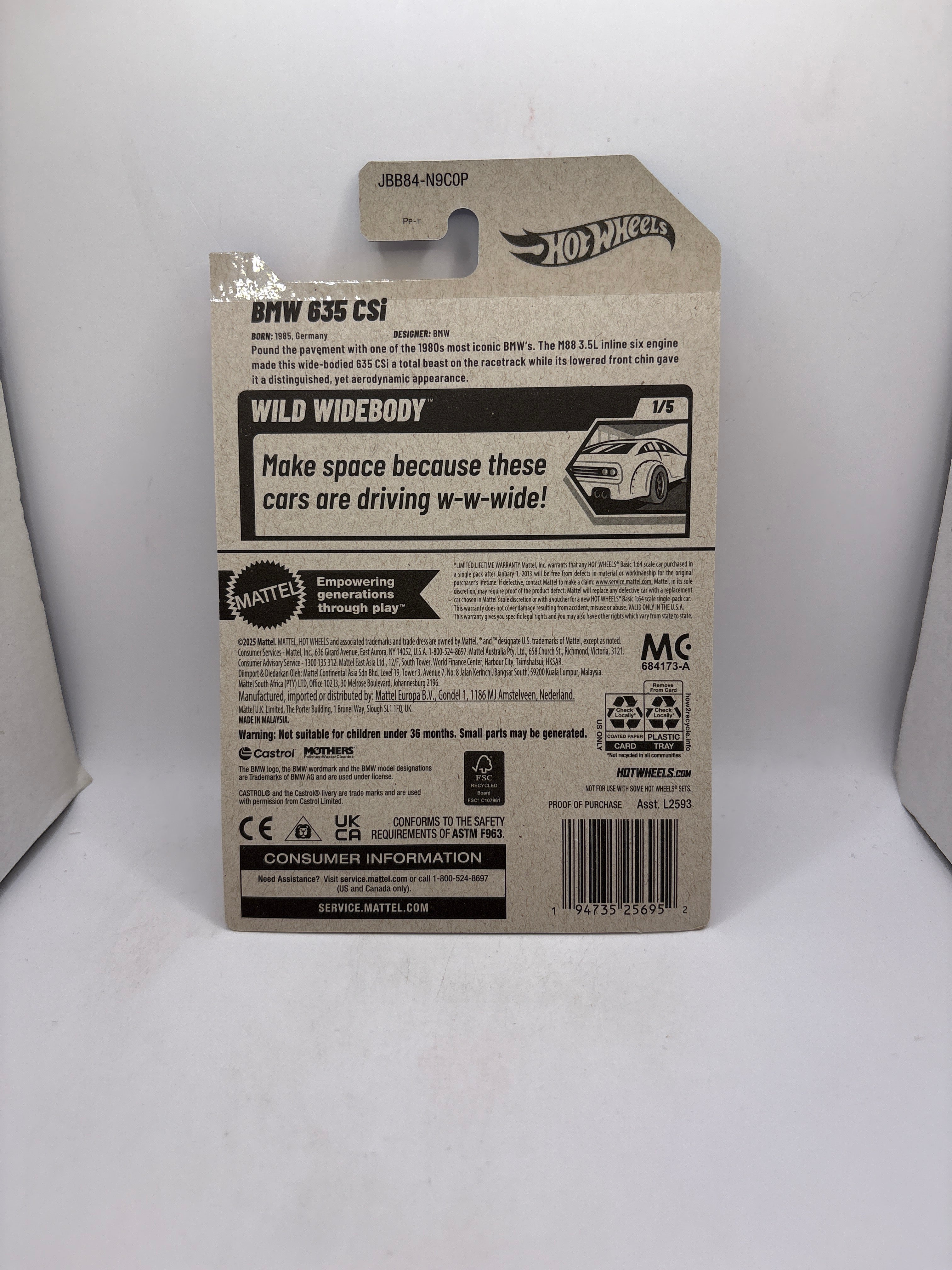 Hot Wheels BMW 635 CSi Diecast orange