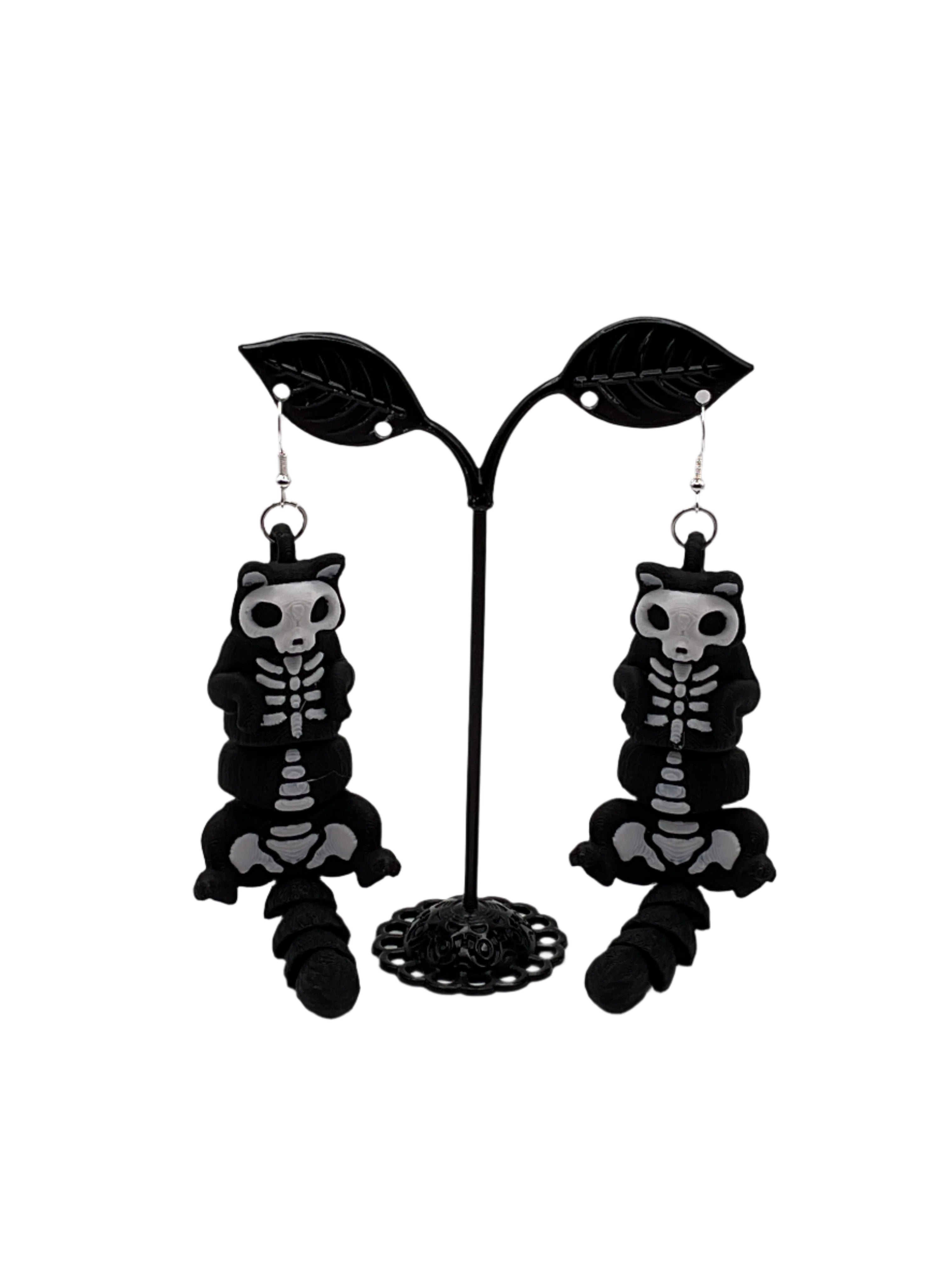 Raccoon Skeleton Earrings