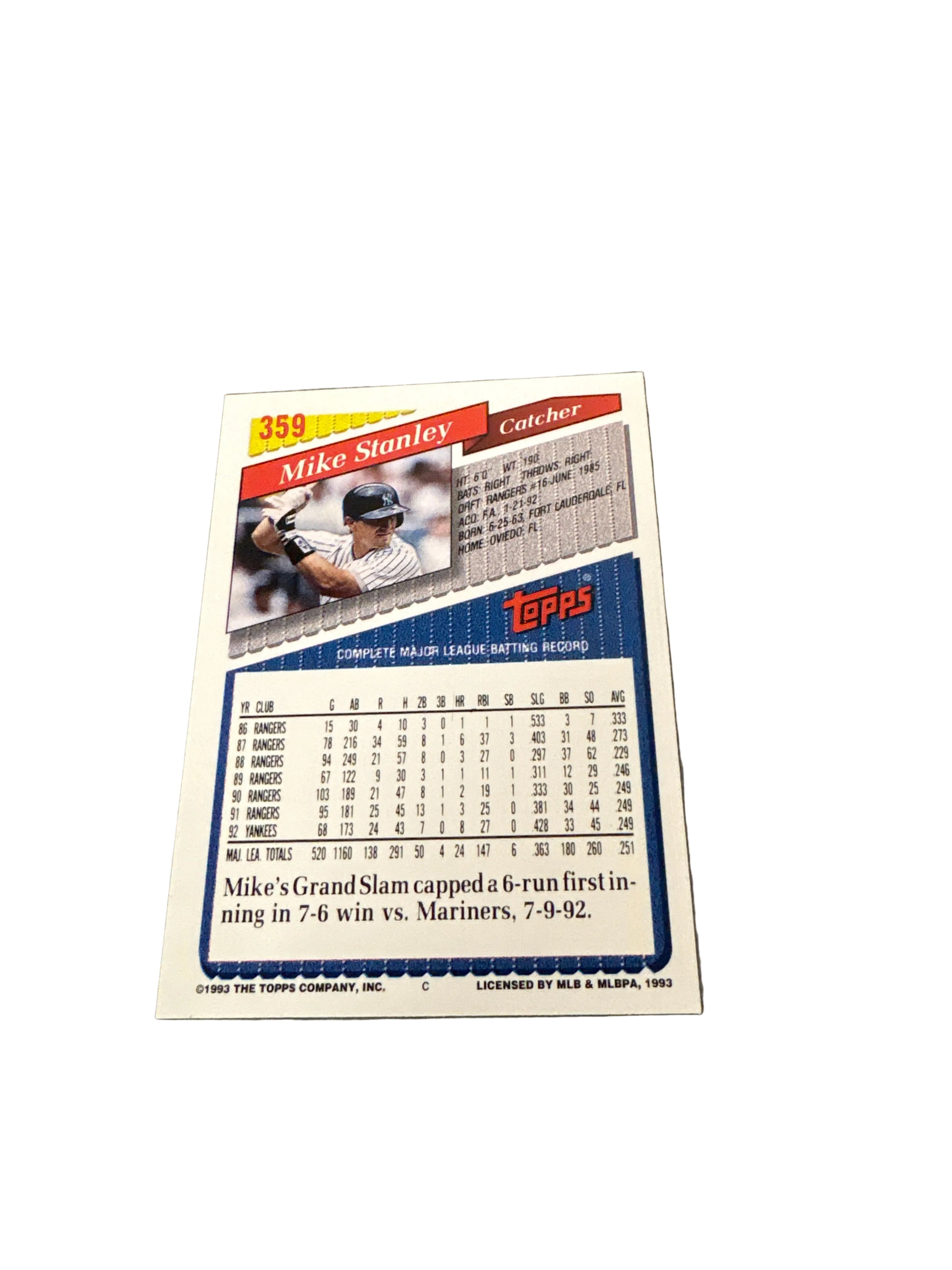 Topps Mike Stanley