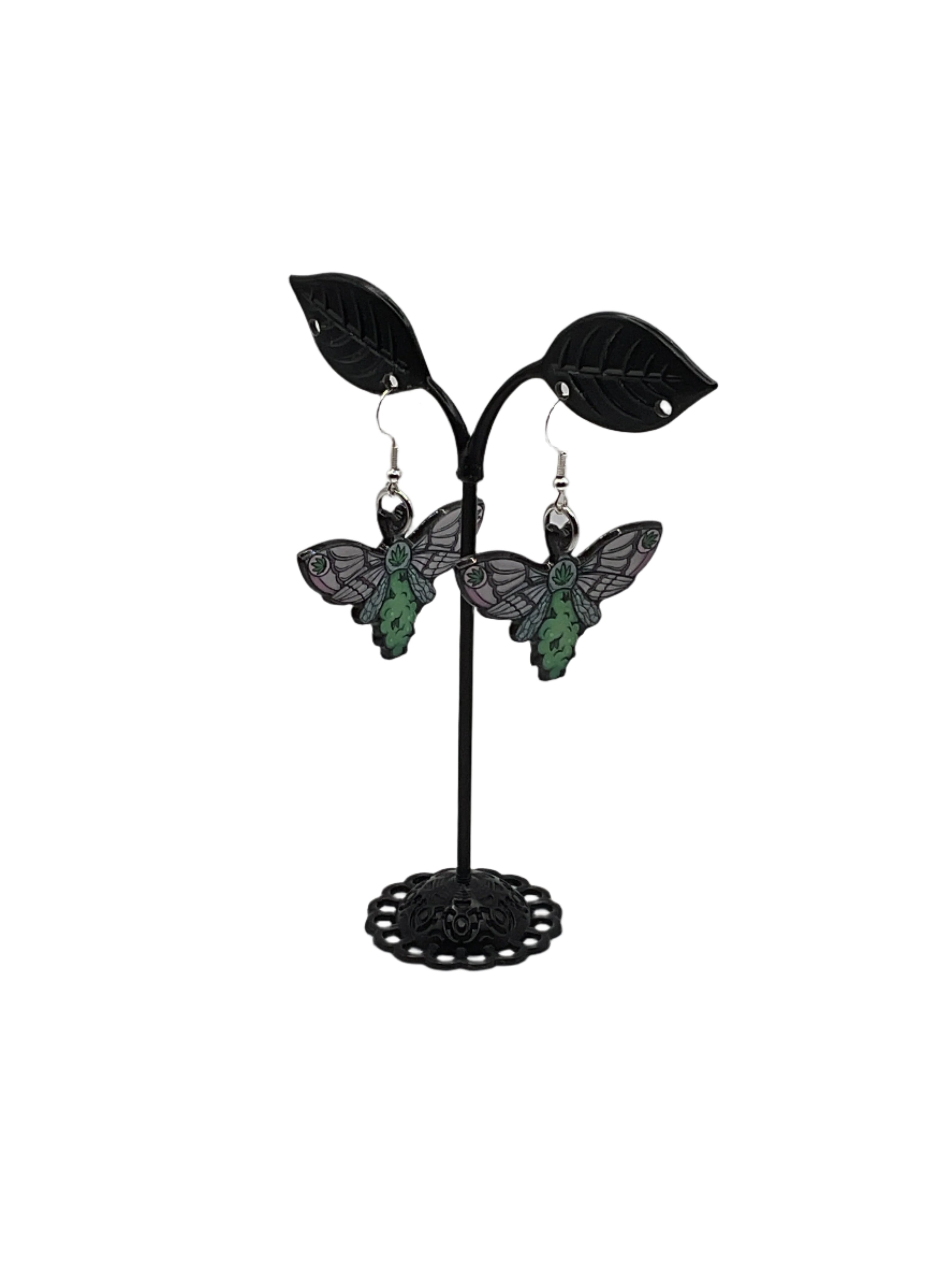 Bud butterfly earrings