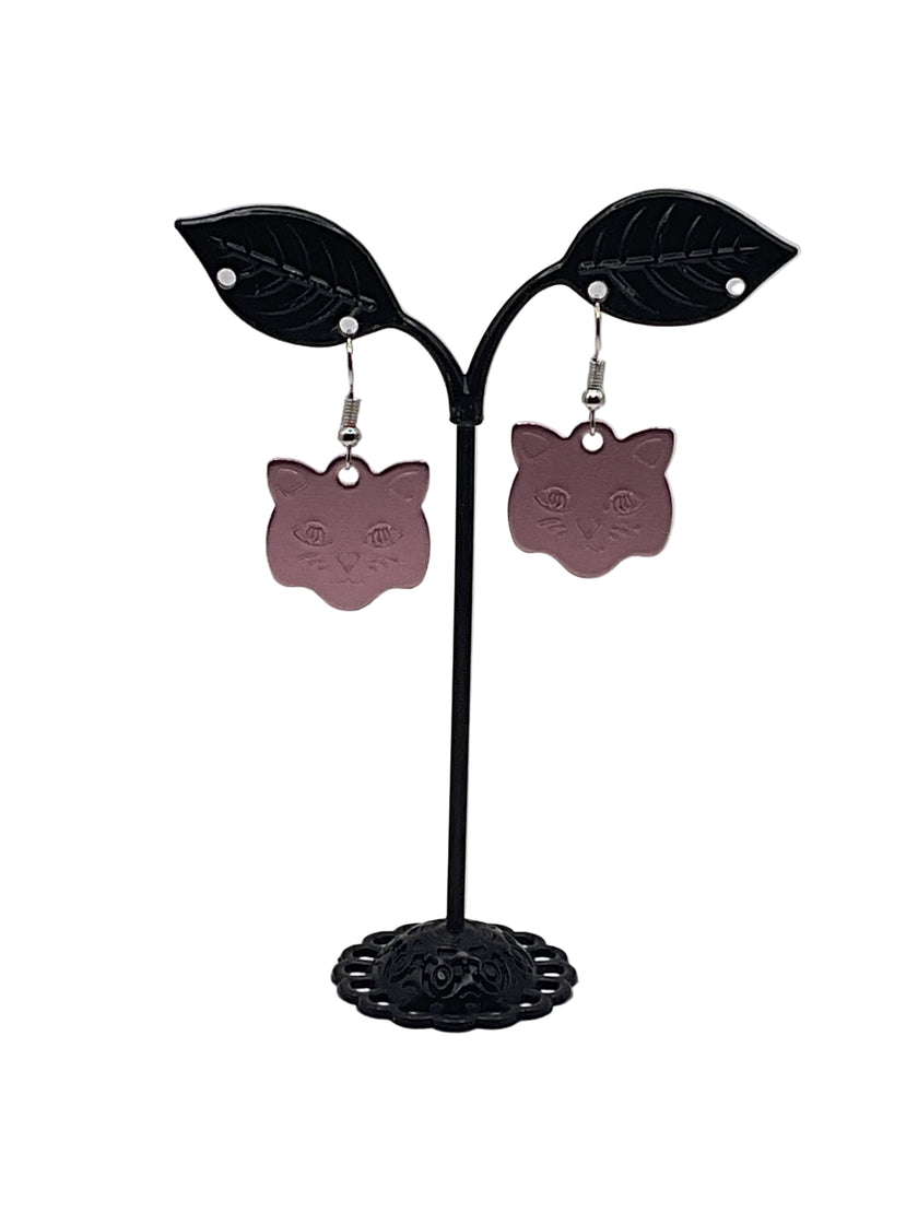 Cat Head Tag Earrings