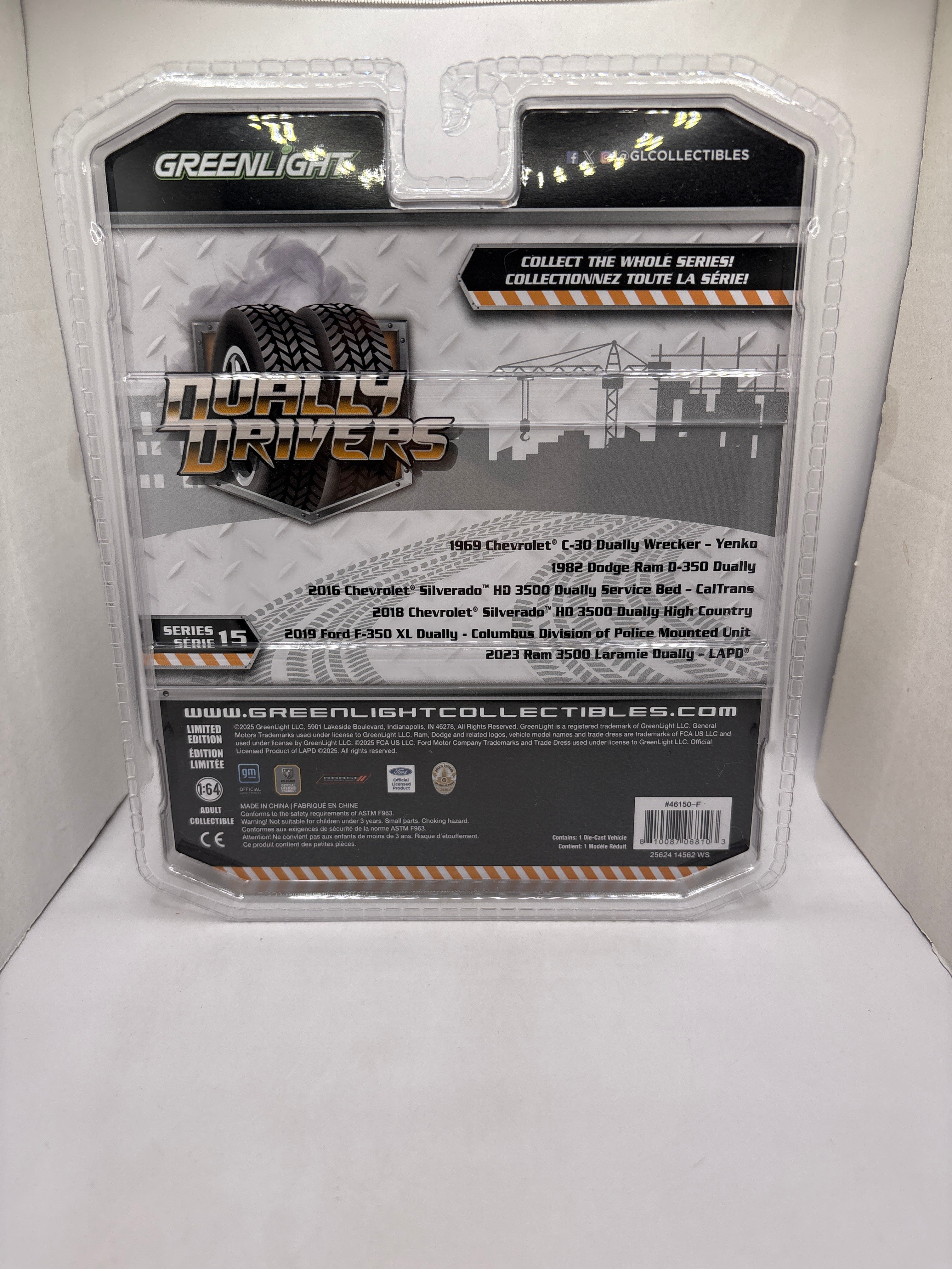 Greenlight 2023 Ram 3500 Laramie Dually-LAPD Diecast white