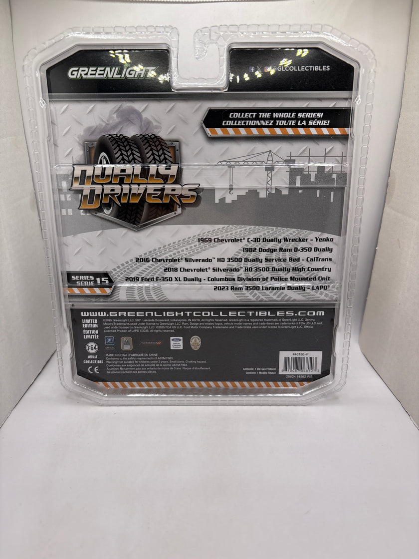 Greenlight 2023 Ram 3500 Laramie Dually-LAPD Diecast white