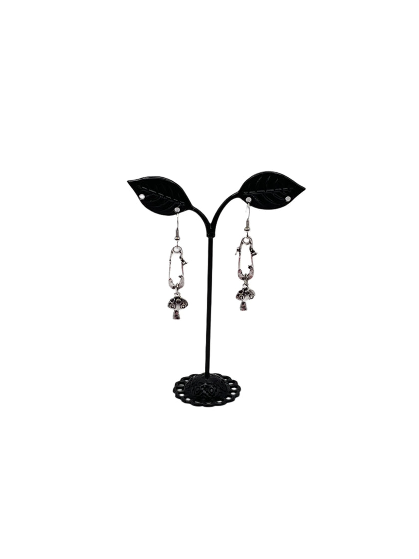 Baby Pin with Mushroom Earrings