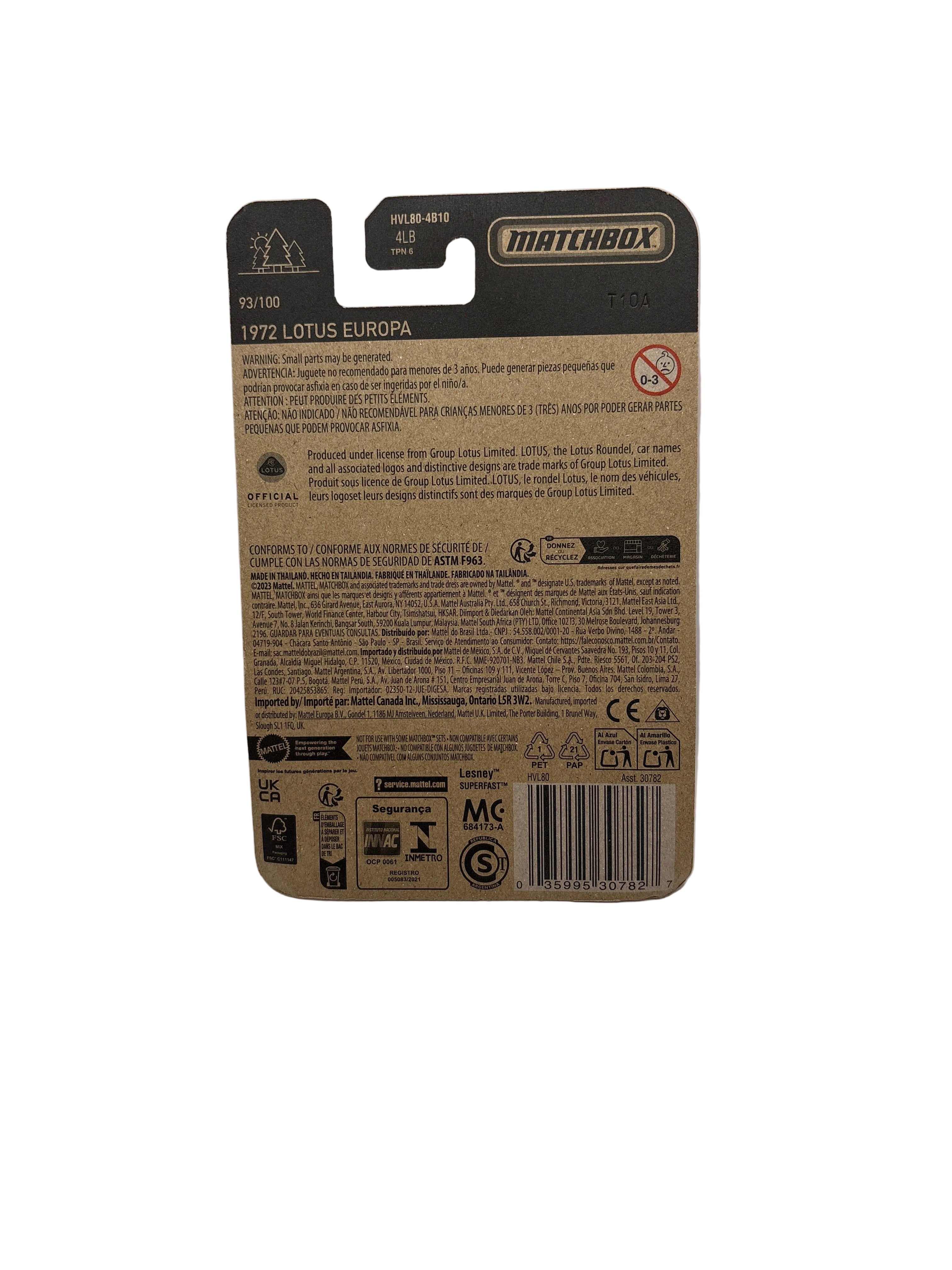 Matchbox 1972 Lotus Europa Diecast