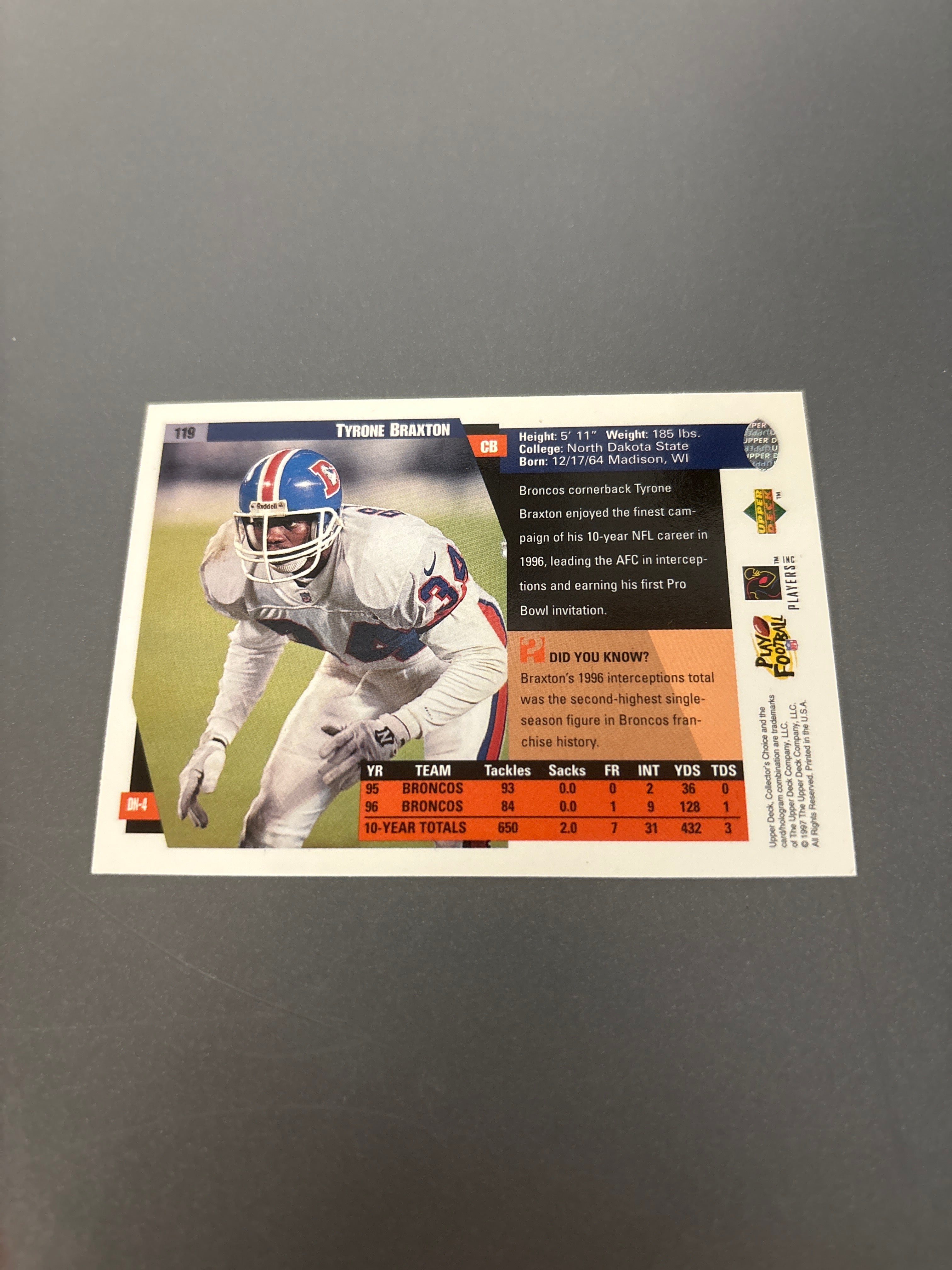 Upper Deck Tyrone Braxton