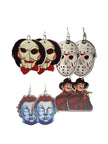 Large Wooden Horror Earrings