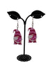 Breast cancer gnome earrings