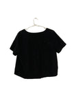 Black Button Down Crop Top