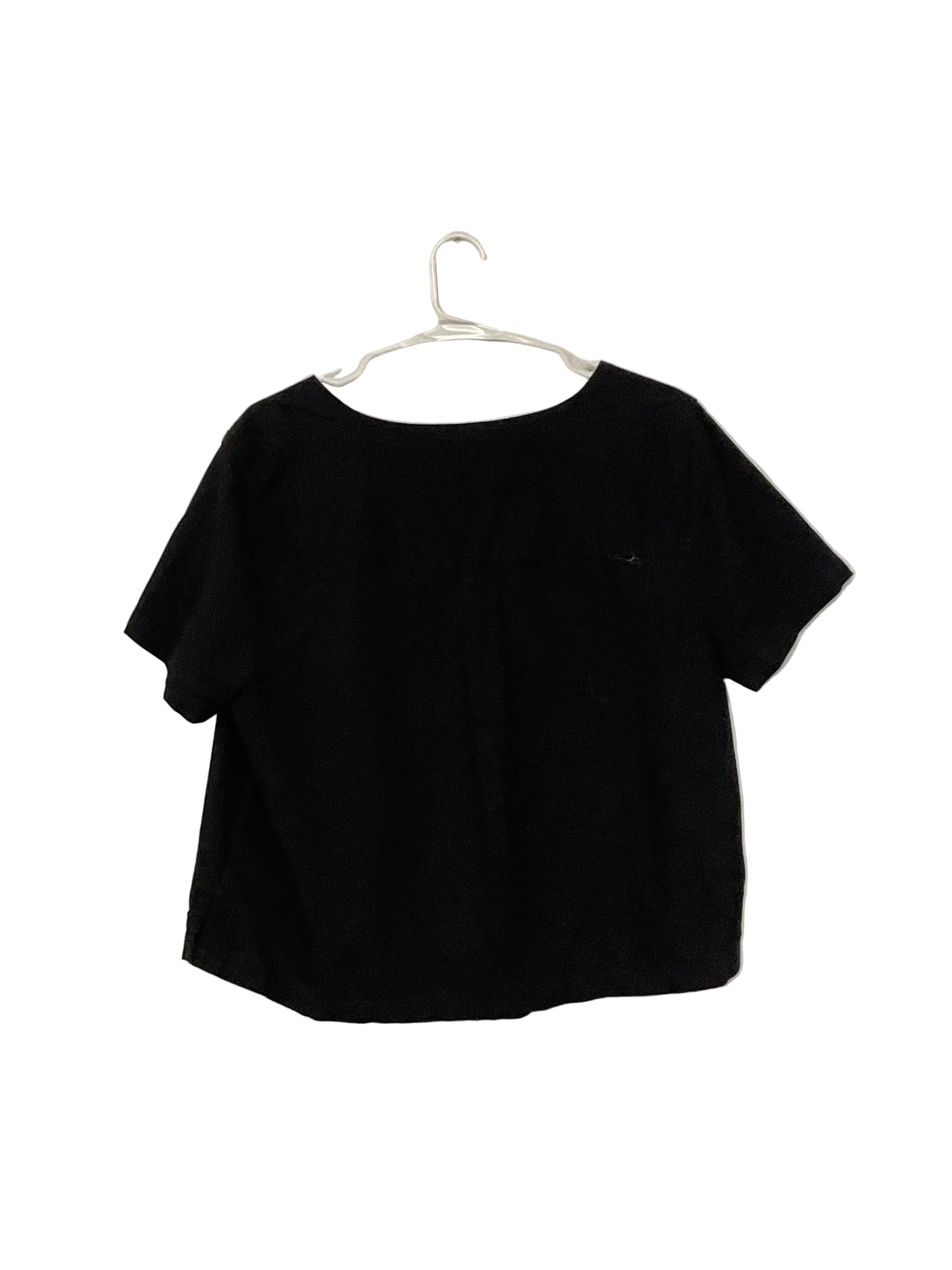 Black Button Down Crop Top