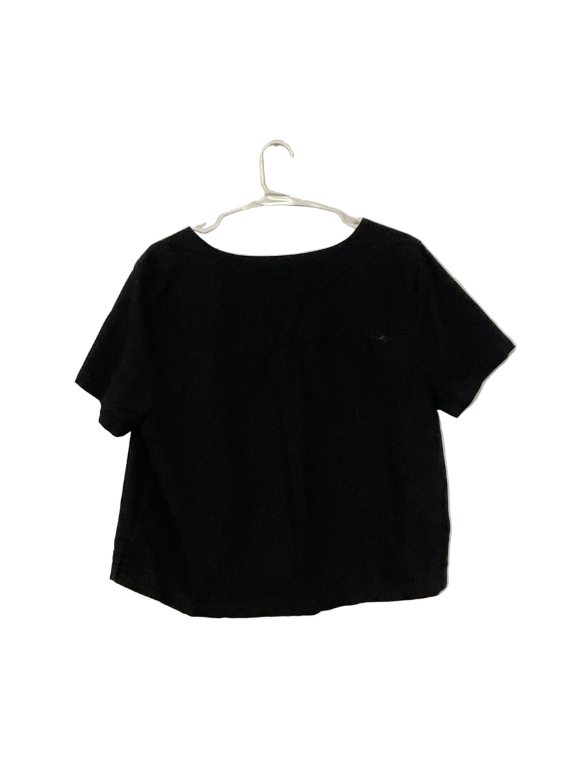 Black Button Down Crop Top