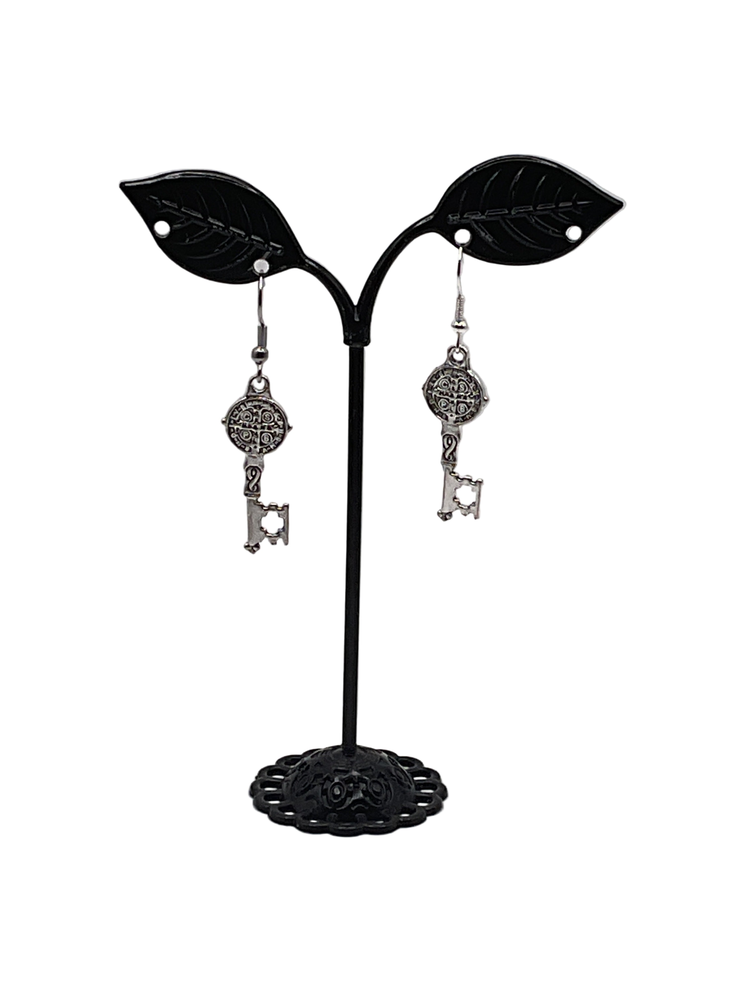 St. Benedict Key Medal Earrings