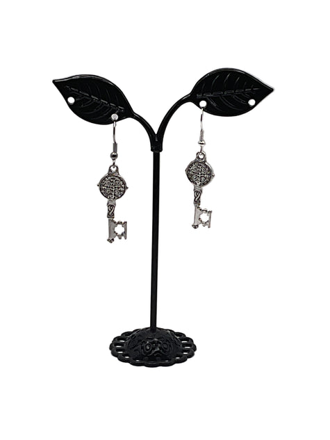 St. Benedict Key Medal Earrings