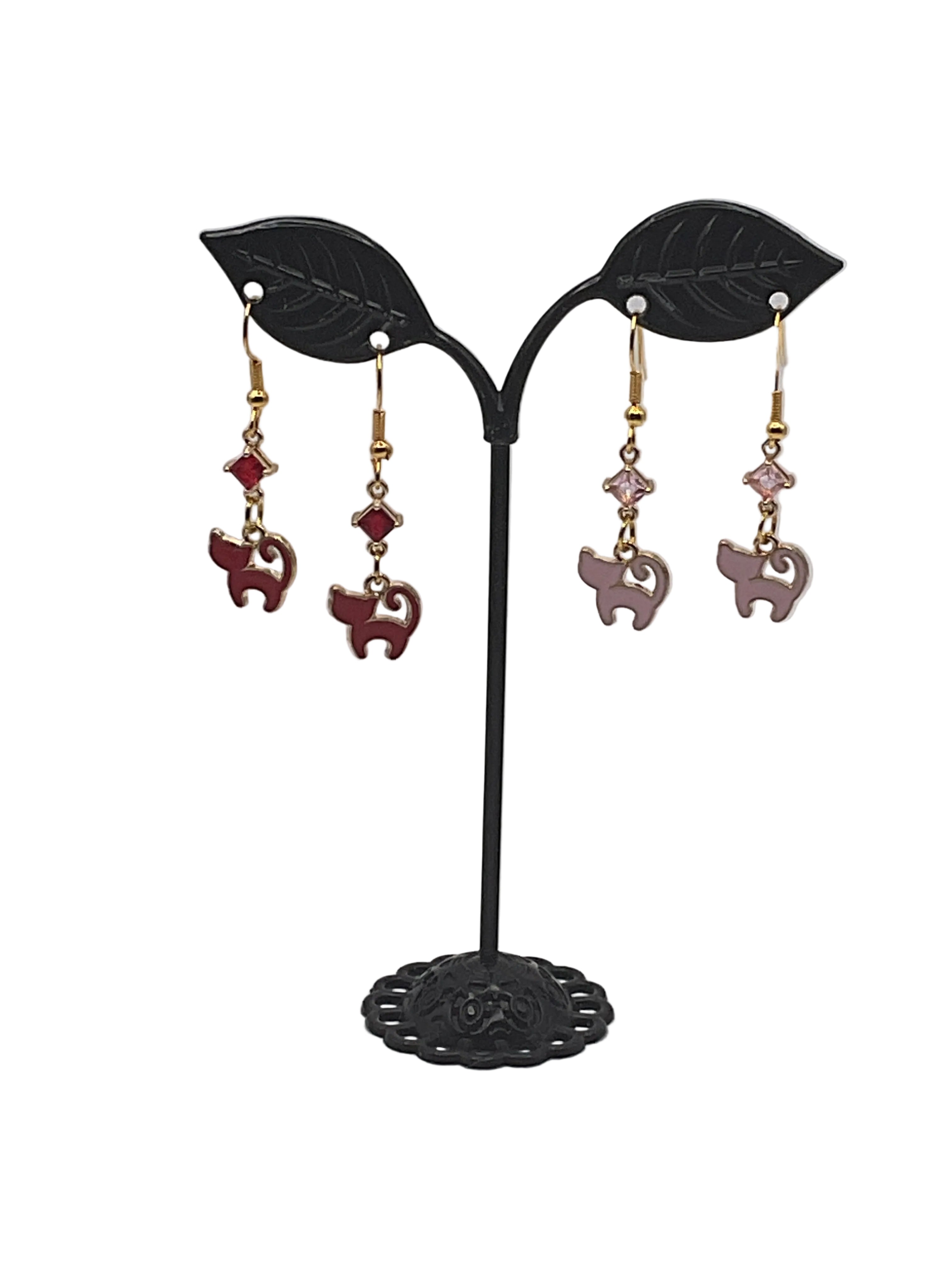 Kitties,Crosses  and Crystal  Earrings