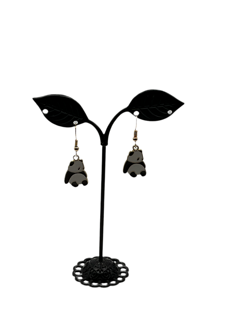 Baby panda earrings
