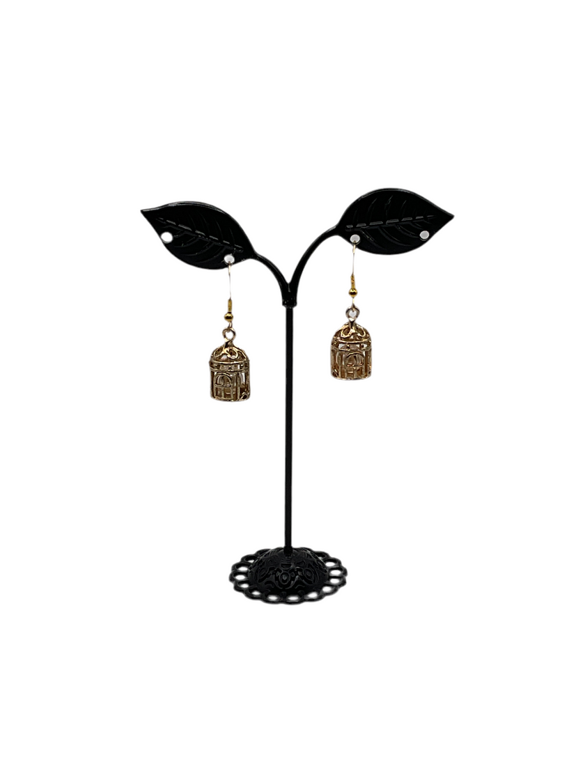 Bird cage earrings