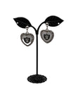 Football Heart And Crystal Earrings