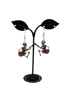 Skelton with Guitar earrings