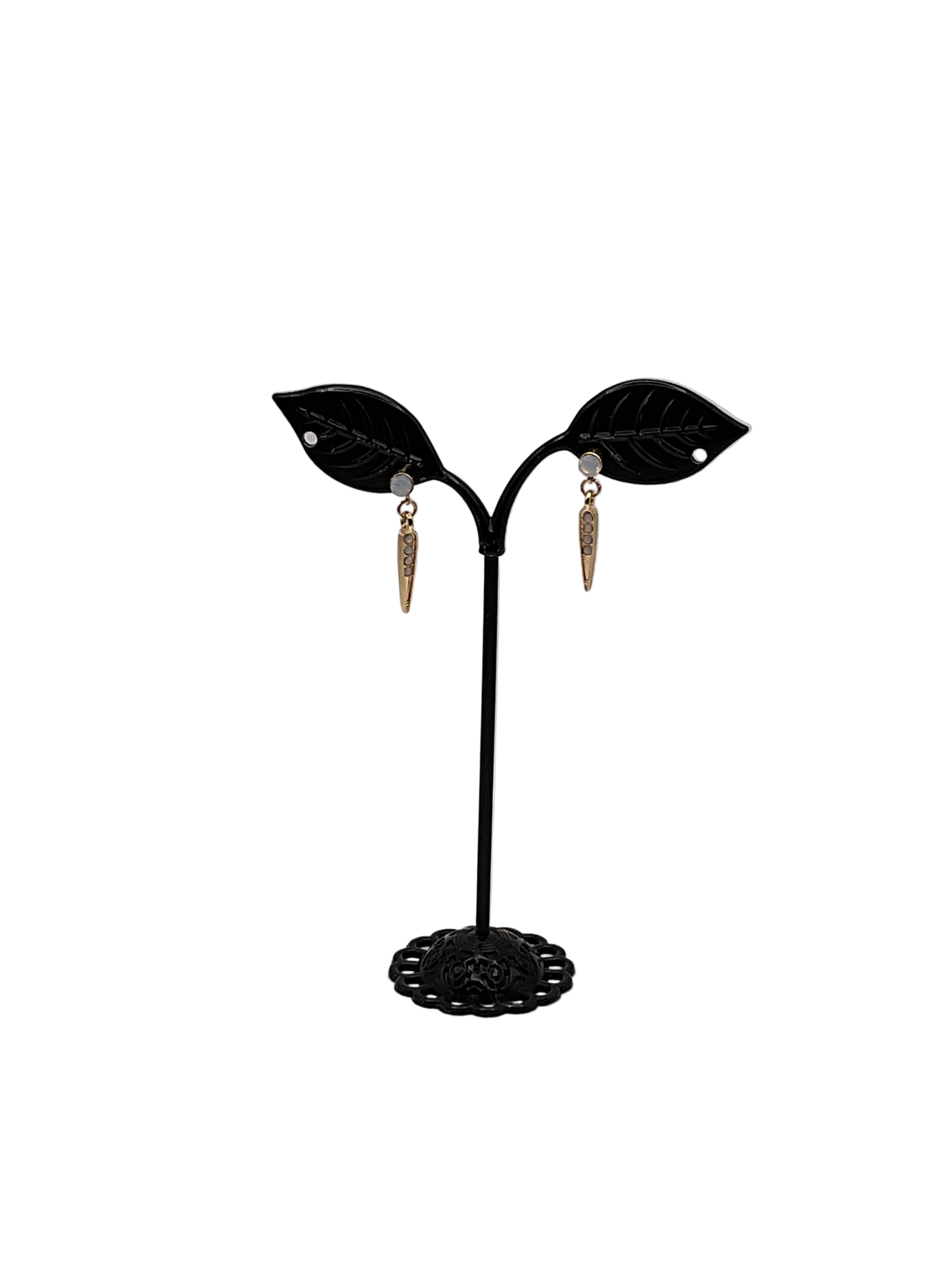 Opal and Rhinestone Earrings