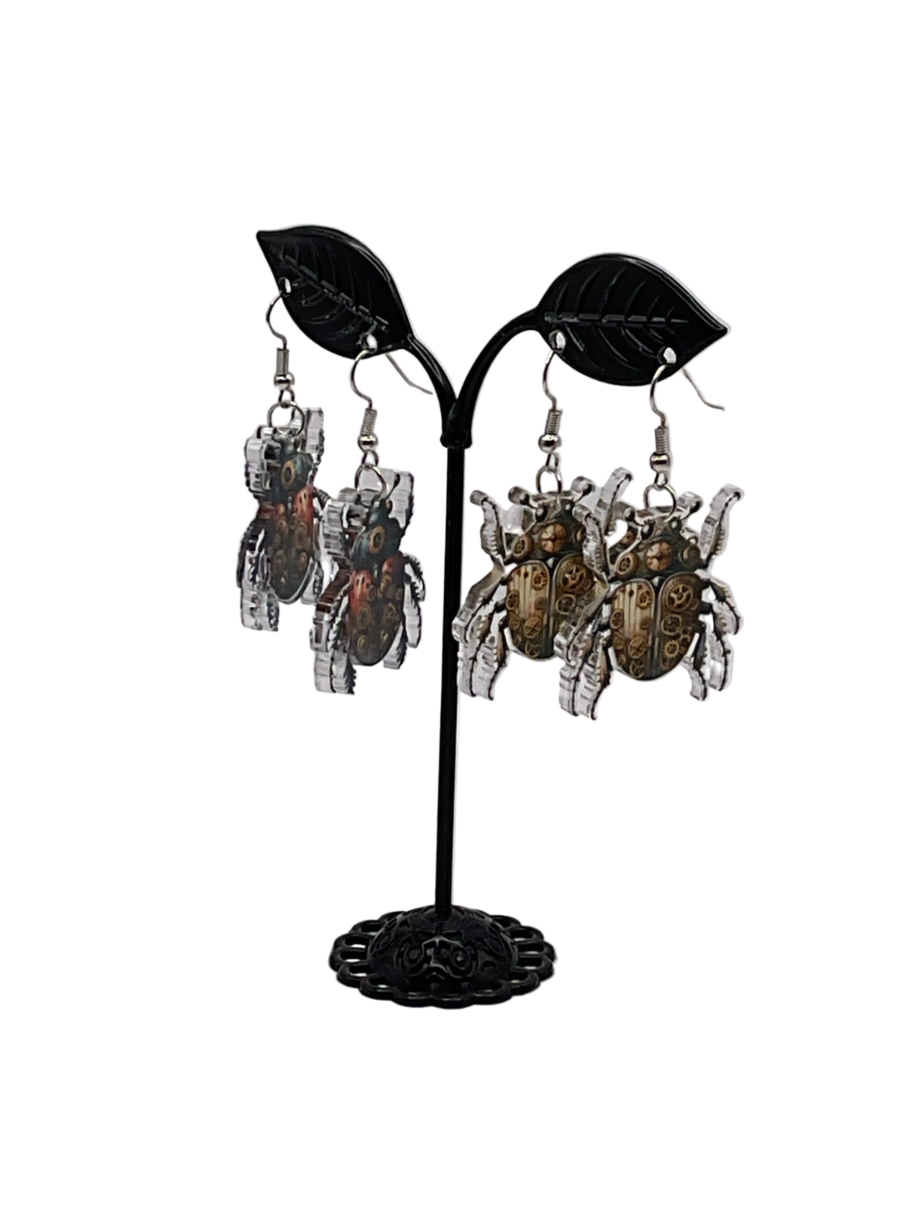 Steampunk Beetle Earrings