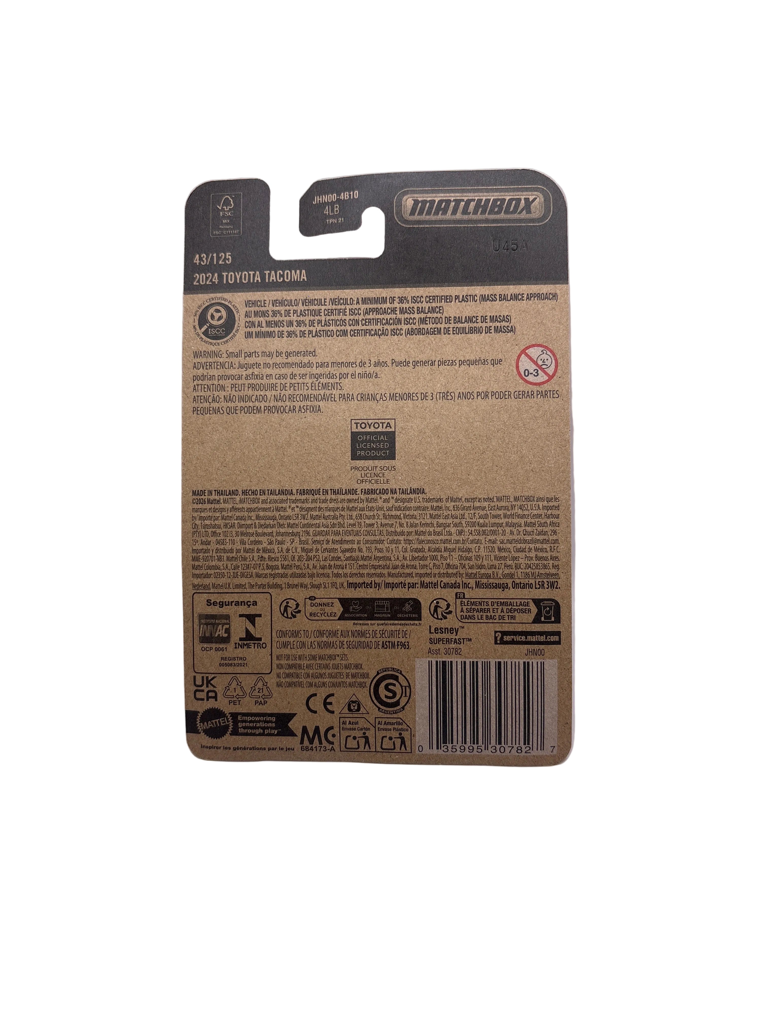Matchbox 2024 Toyota Tacoma Diecast brown