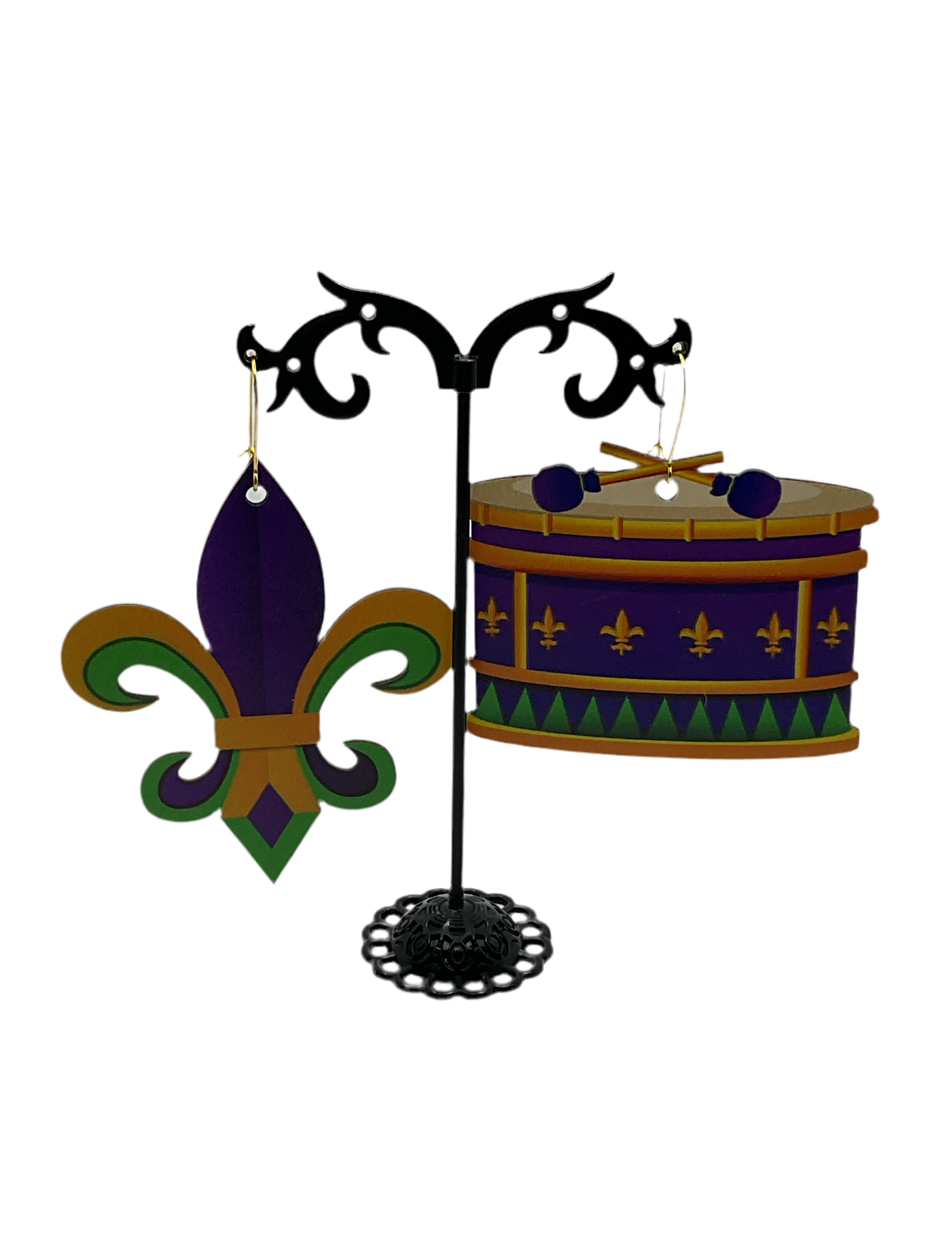 Mardi Gras earrings