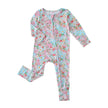 PoshTOT Spring Floral Bamboo Baby Convertible Zippy Romper