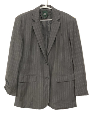 Gray White Striped Blazer