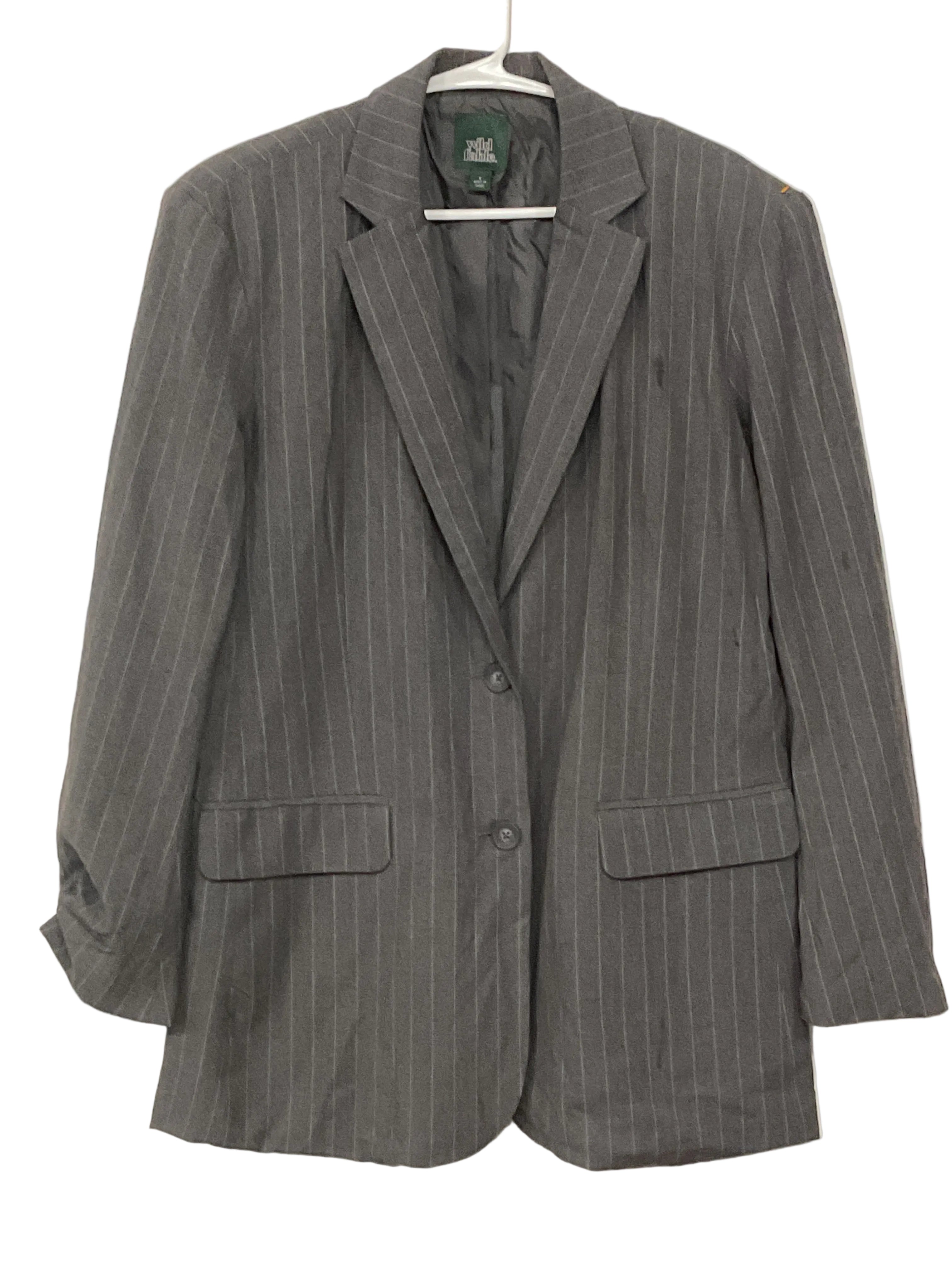 Gray White Striped Blazer