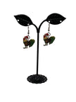 Silver and Gold Enamel Roosters