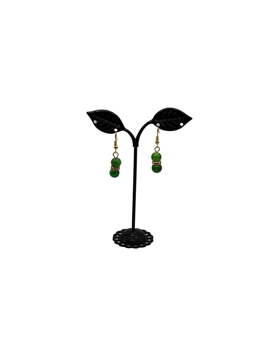 Green beaded earrings