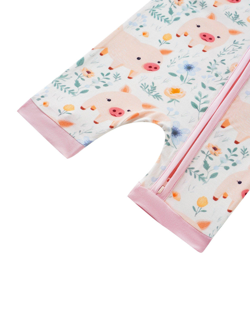 Posh TOT Piggy Wiggly Bamboo Shorty Romper