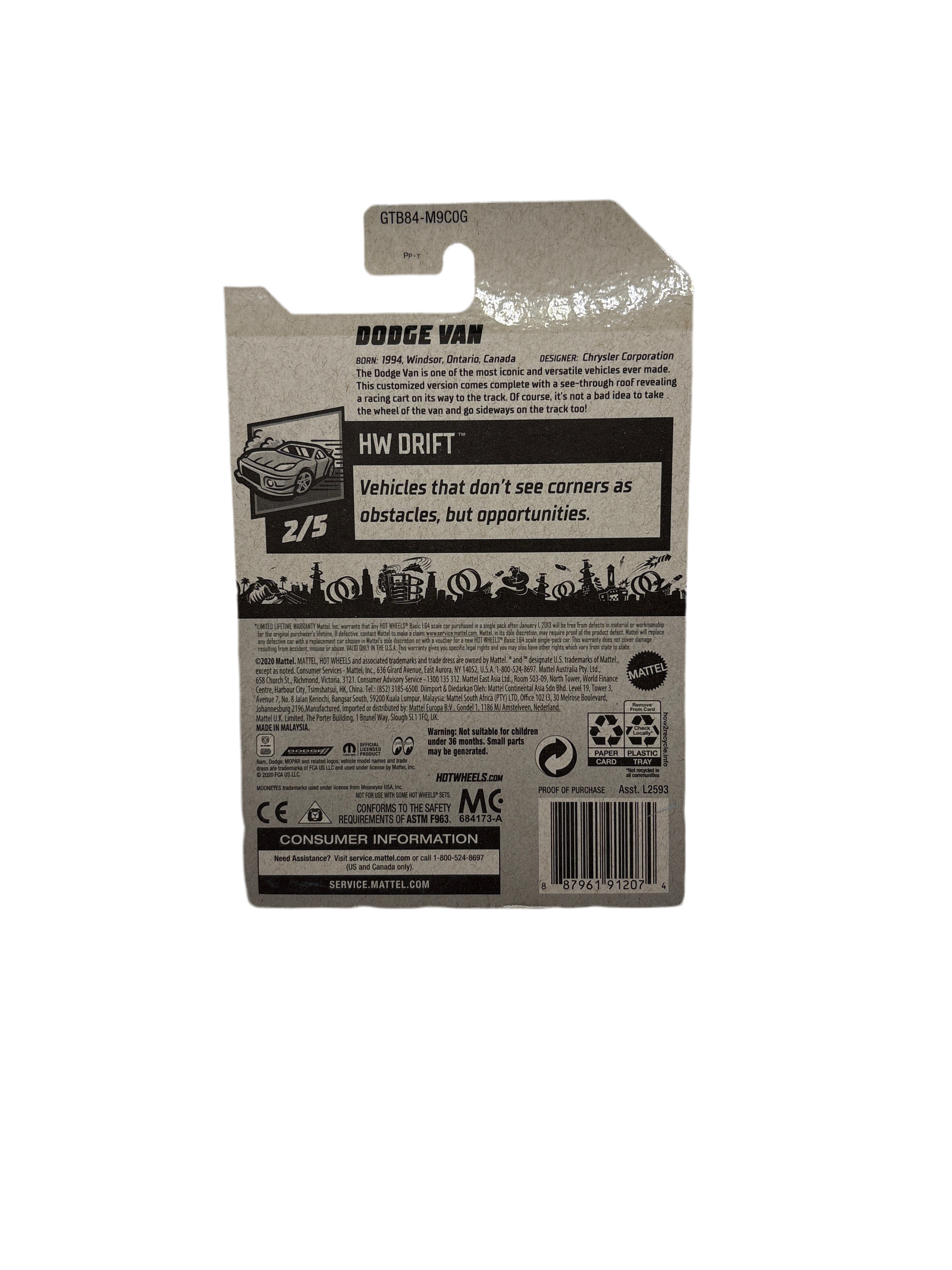 Hot Wheels Dodge Van Diecast yellow