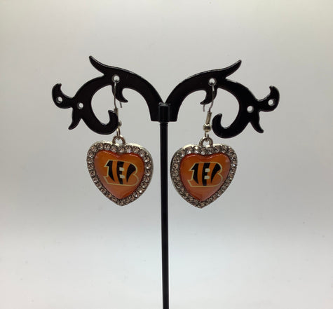 Cincinnati Bengals Heart Earrings