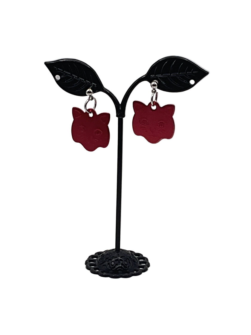 Cat Head Tag Earrings